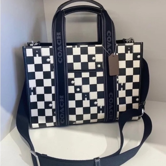 coach Smith Tote With Checkerboard Print CR101 - Picture 2 of 5